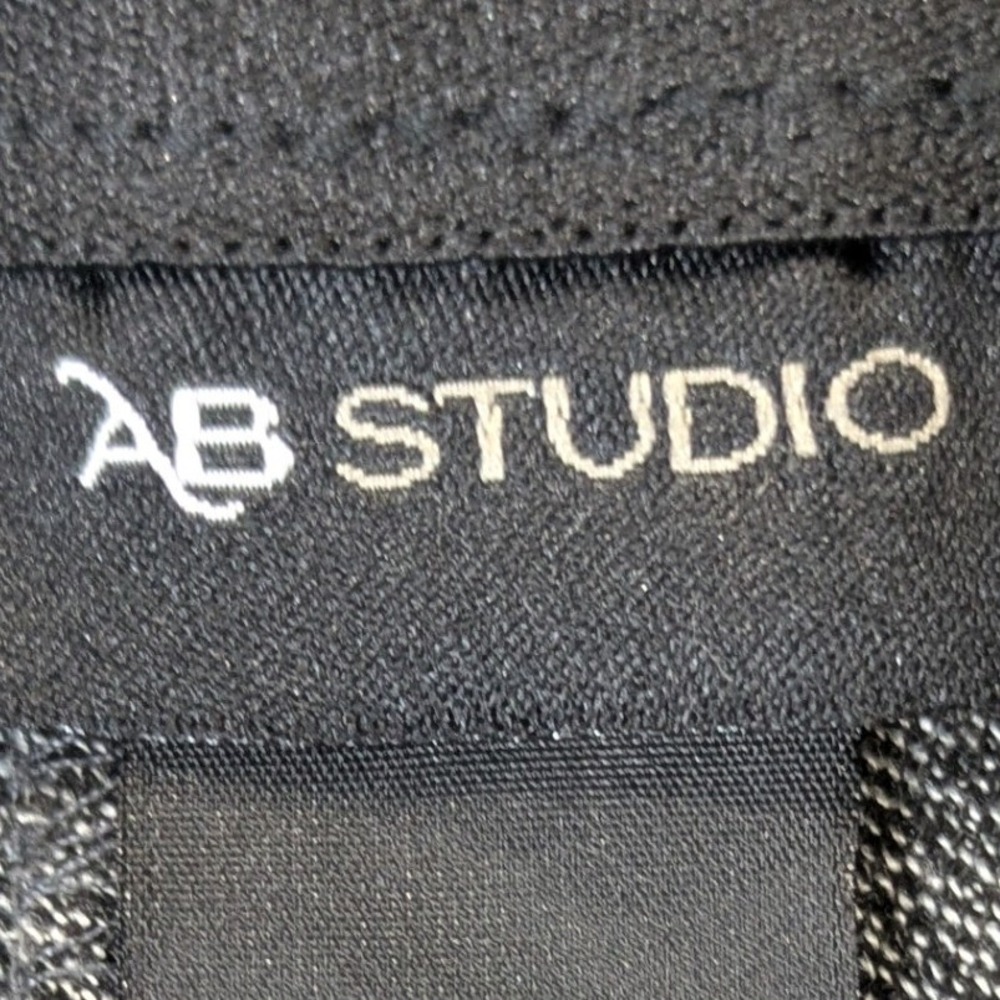 AB‎ Studio Dress Slacks 8 Gray Brown Textured Professional Stretch Trousers - Picture 2 of 9
